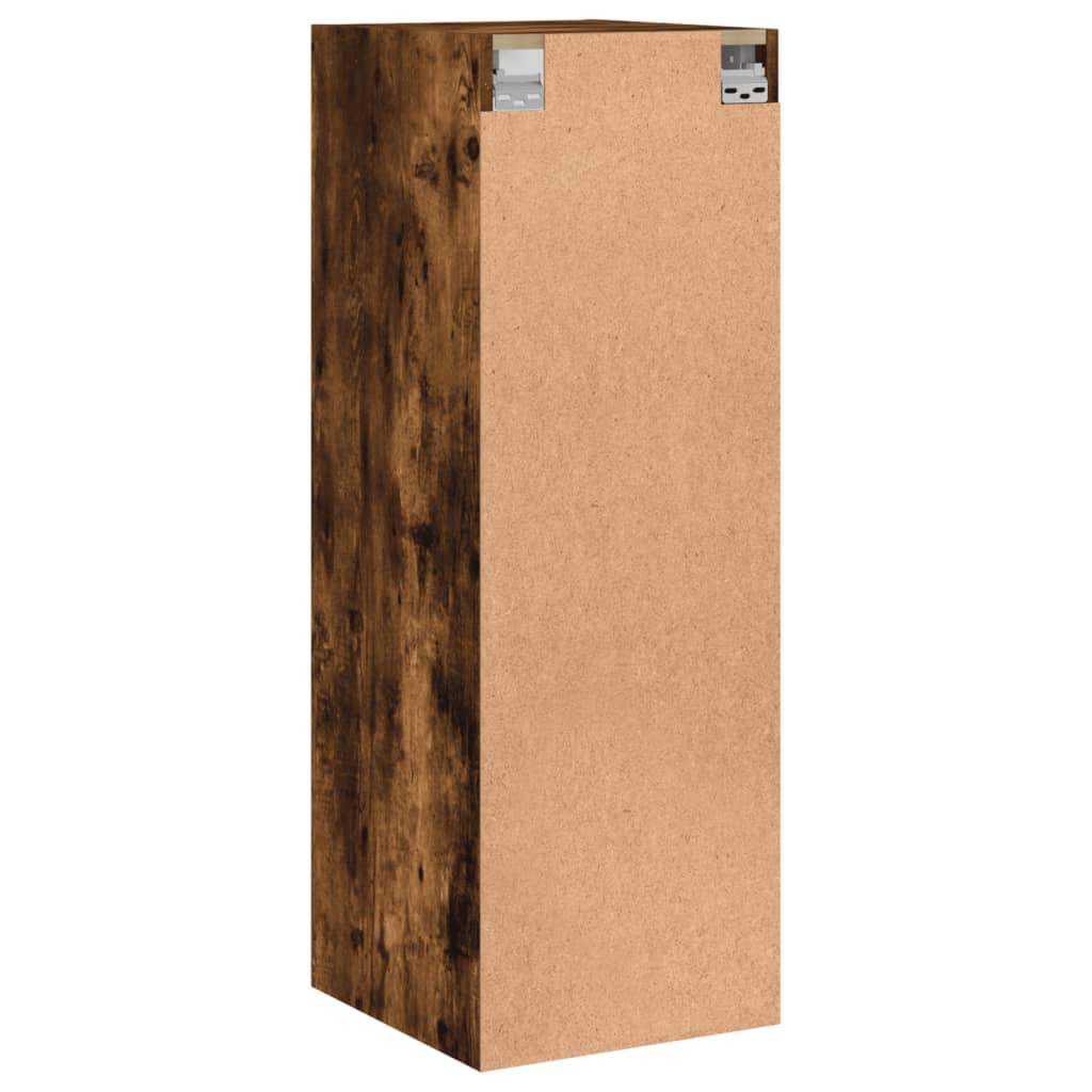 Mobile a Muro con Ante in Vetro Rovere Fumo 35x37x100 cm | homemem39