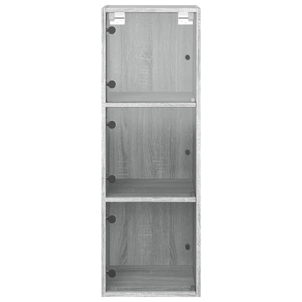 Mobile a Muro con Ante in Vetro Grigio Sonoma 35x37x100 cm | homemem39