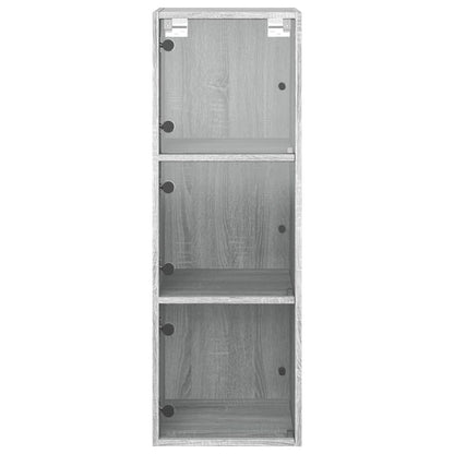 Mobile a Muro con Ante in Vetro Grigio Sonoma 35x37x100 cm | homemem39