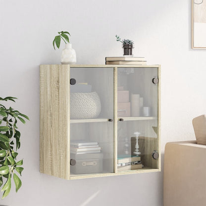 Mobile a Muro con Ante in Vetro Rovere Sonoma 68x37x68,5 cm | homemem39