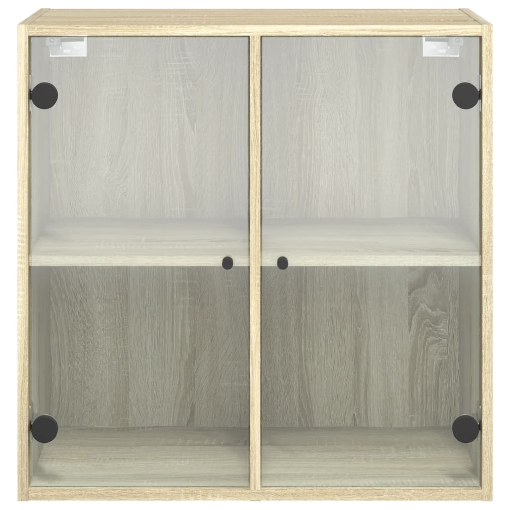 Mobile a Muro con Ante in Vetro Rovere Sonoma 68x37x68,5 cm | homemem39