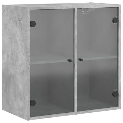Mobile a Muro con Ante in Vetro Grigio Cemento 68x37x68,5 cm | homemem39