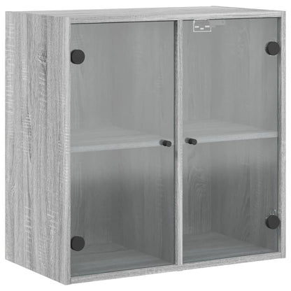 Mobile a Muro con Ante in Vetro Grigio Sonoma 68x37x68,5 cm | homemem39