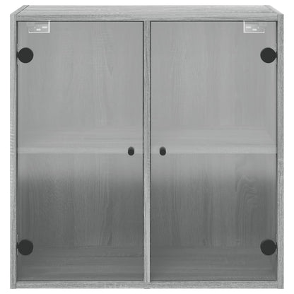 Mobile a Muro con Ante in Vetro Grigio Sonoma 68x37x68,5 cm | homemem39