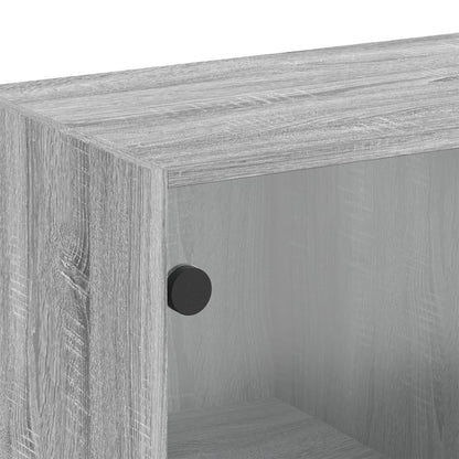 Mobile a Muro con Ante in Vetro Grigio Sonoma 68x37x68,5 cm | homemem39