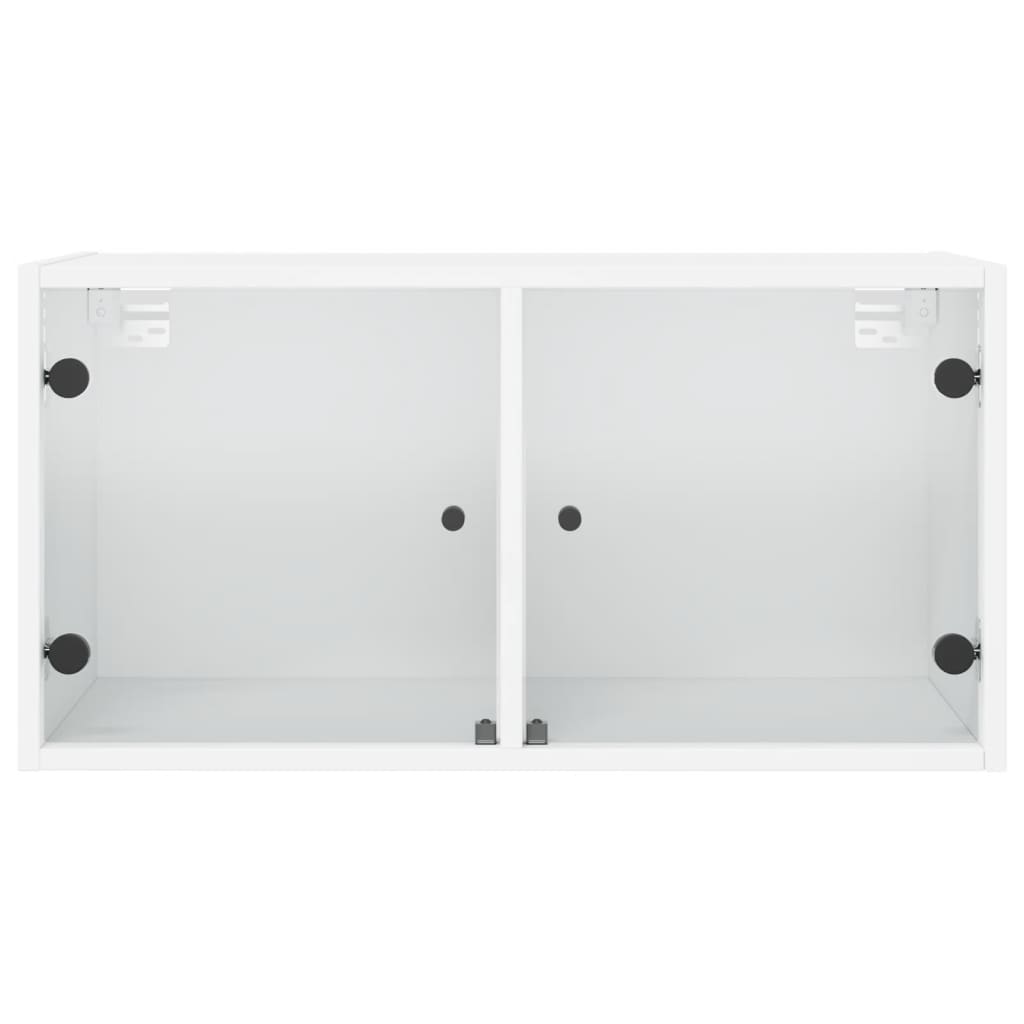 Mobili a Muro con Ante in Vetro 2pz Bianco 68,5x37x35 cm | homemem39