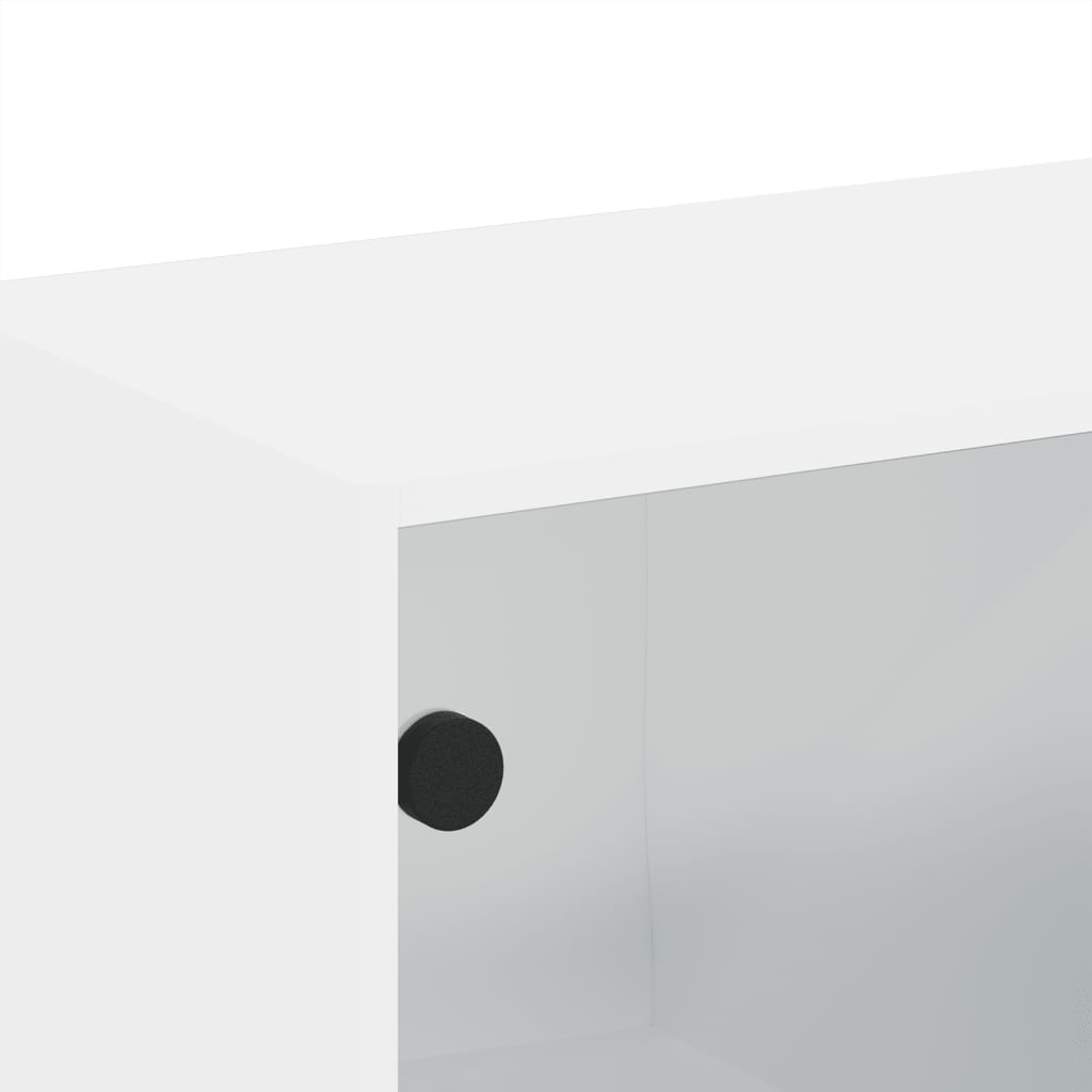 Mobili a Muro con Ante in Vetro 2pz Bianco 68,5x37x35 cm | homemem39