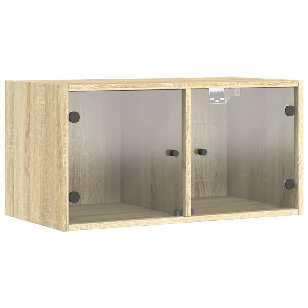 Mobile a Muro con Ante in Vetro Rovere Sonoma 68,5x37x35 cm | homemem39