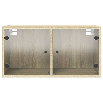 Mobile a Muro con Ante in Vetro Rovere Sonoma 68,5x37x35 cm | homemem39