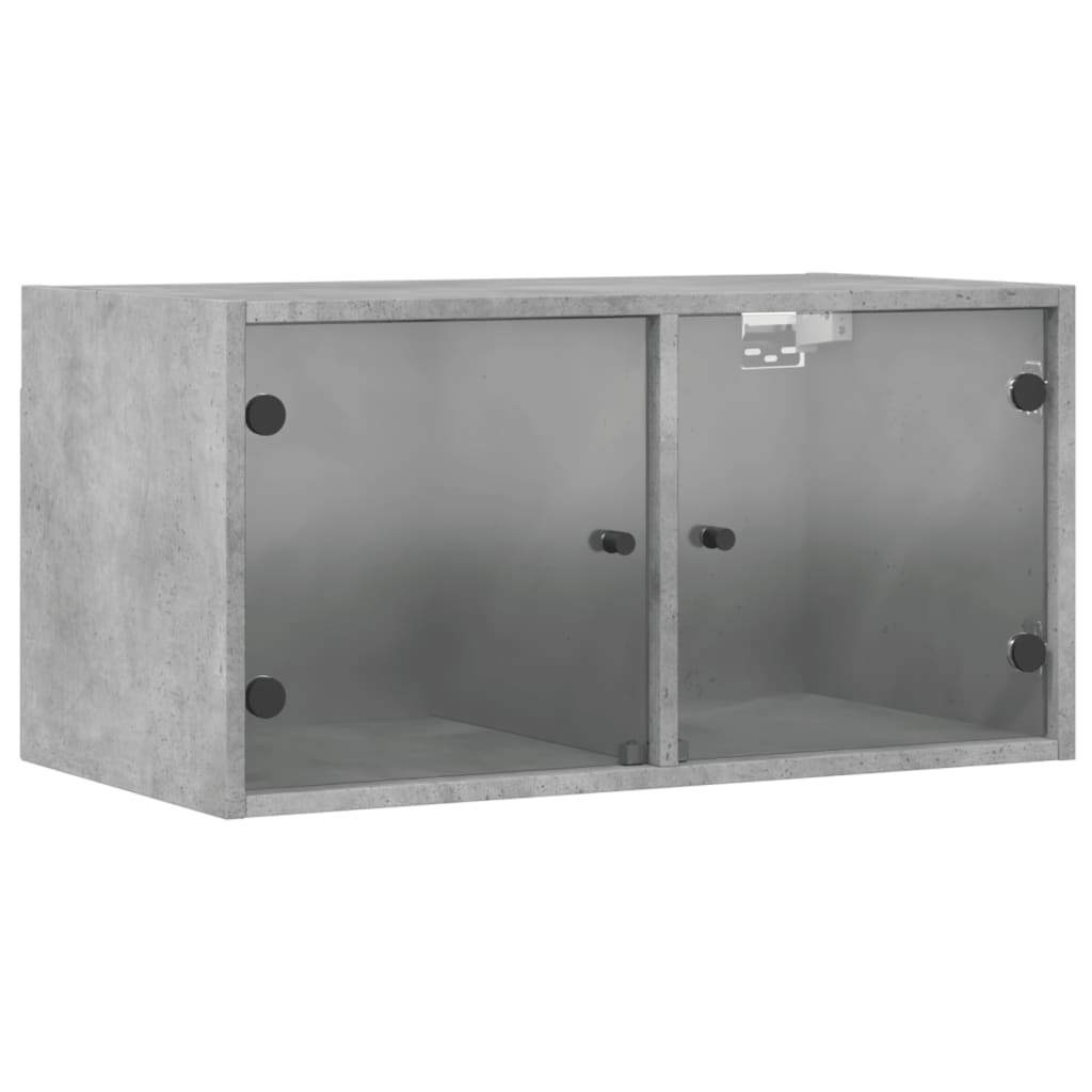 Mobili a Muro con Ante in Vetro 2pz Grigio Cemento 68,5x37x35cm - homemem39