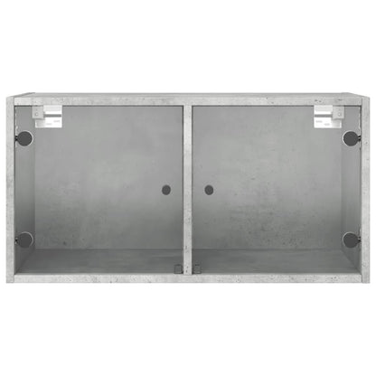 Mobili a Muro con Ante in Vetro 2pz Grigio Cemento 68,5x37x35cm - homemem39