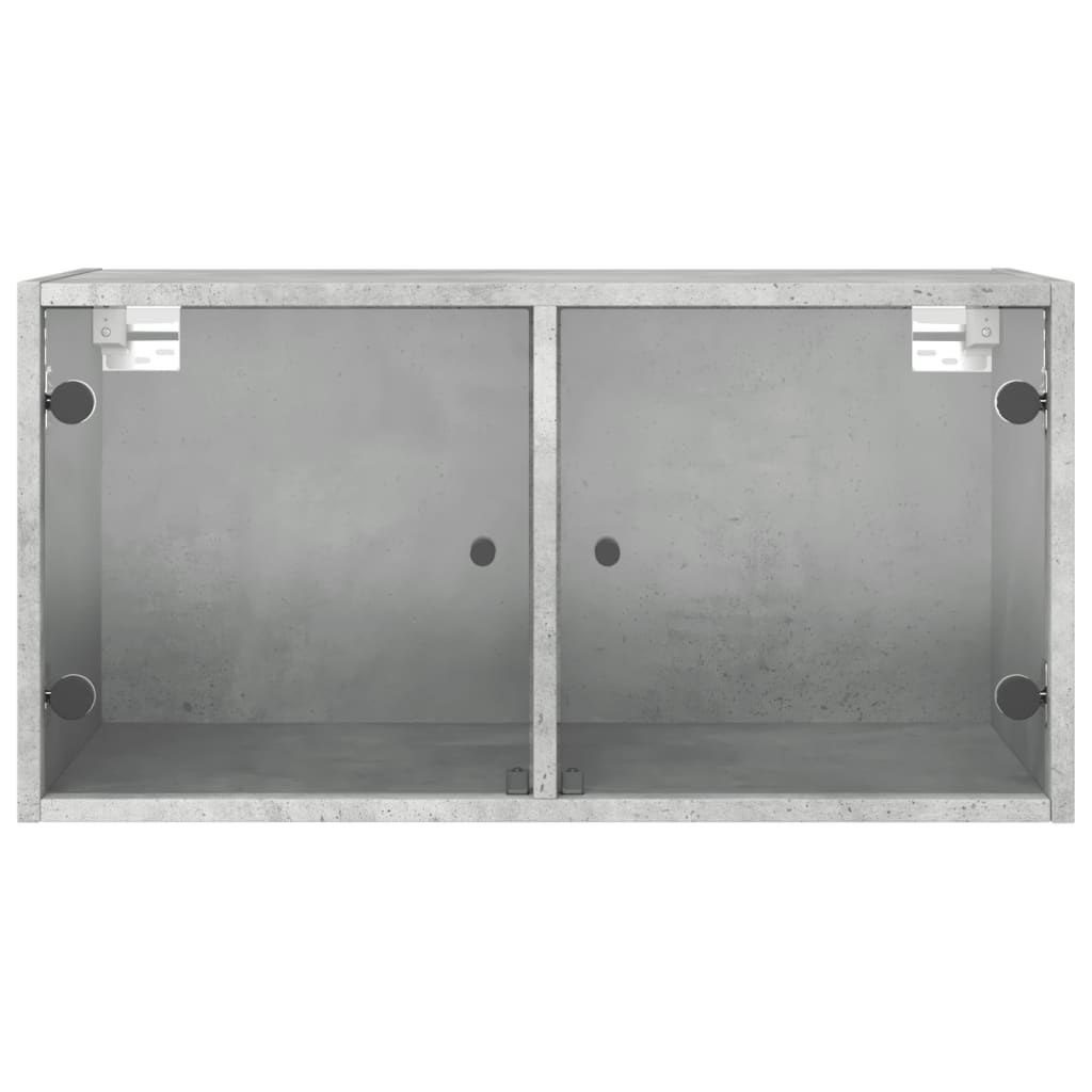 Mobili a Muro con Ante in Vetro 2pz Grigio Cemento 68,5x37x35cm - homemem39