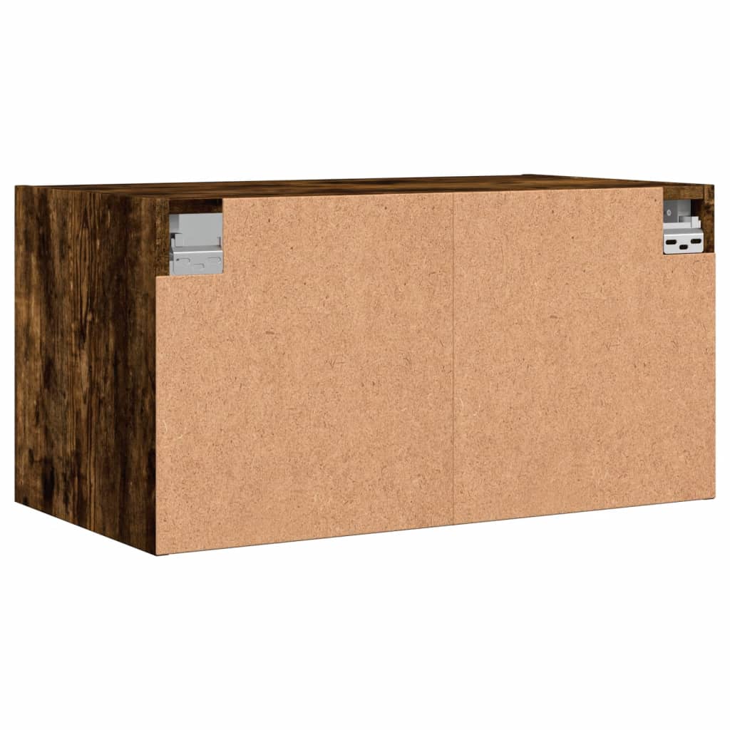 Mobile a Muro con Ante in Vetro Rovere Fumo 68,5x37x35 cm | homemem39