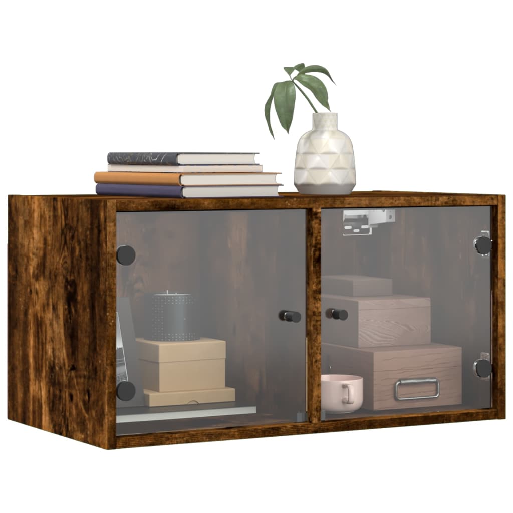 Mobili a Muro con Ante in Vetro 2pz 68,5x37x35 cm