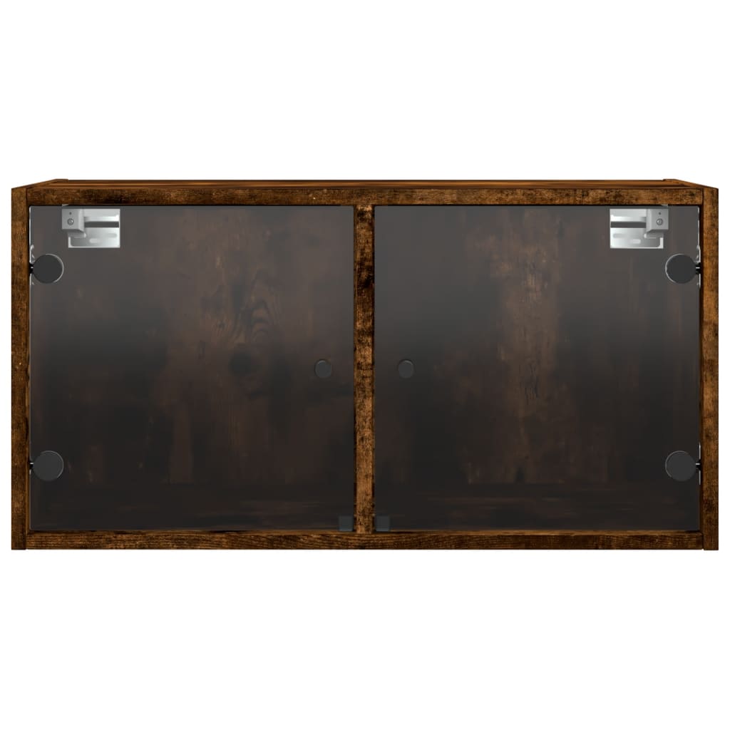 Mobili a Muro con Ante in Vetro 2pz Rovere Fumo 68,5x37x35 cm | homemem39