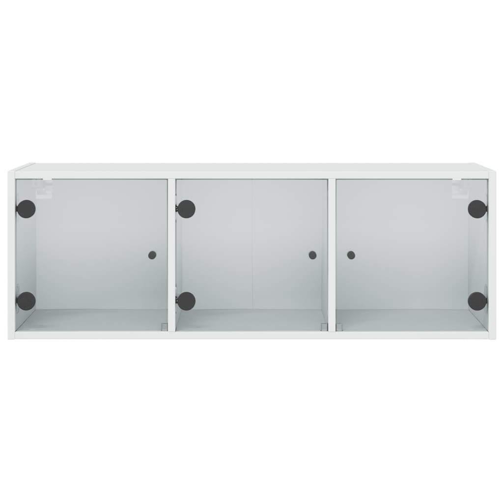 Mobile a Muro con Ante in Vetro Bianco 102x37x35 cm | homemem39