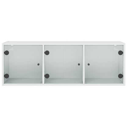 Mobile a Muro con Ante in Vetro Bianco 102x37x35 cm | homemem39