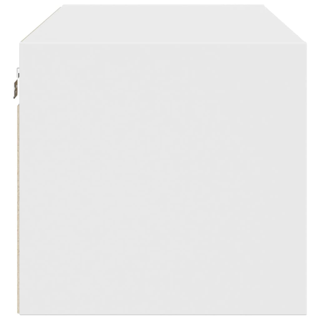 Mobile a Muro con Ante in Vetro Bianco 102x37x35 cm | homemem39