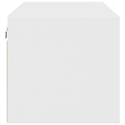 Mobile a Muro con Ante in Vetro Bianco 102x37x35 cm | homemem39