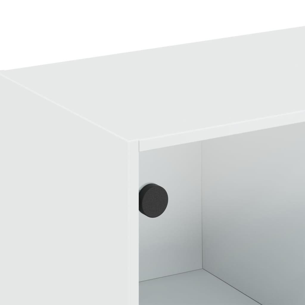 Mobile a Muro con Ante in Vetro Bianco 102x37x35 cm | homemem39