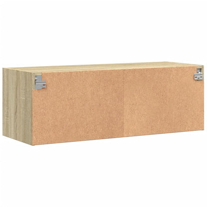 Mobile a Muro con Ante in Vetro Rovere Sonoma 102x37x35 cm | homemem39