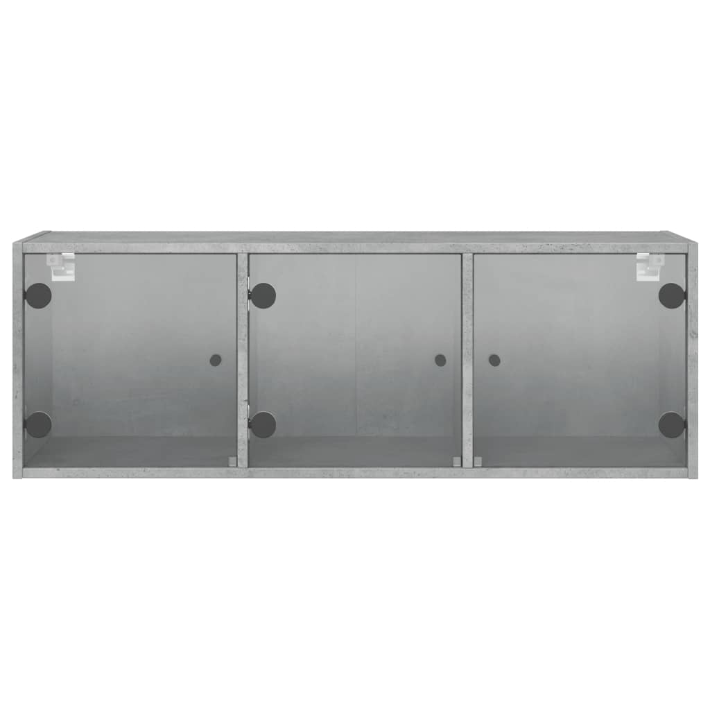 Mobile a Muro con Ante in Vetro Grigio Cemento 102x37x35 cm | homemem39