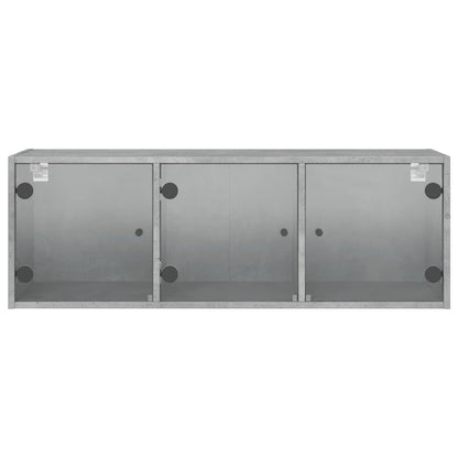 Mobile a Muro con Ante in Vetro Grigio Cemento 102x37x35 cm | homemem39