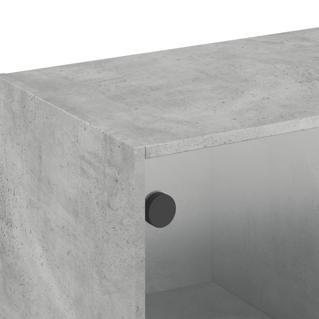Mobile a Muro con Ante in Vetro Grigio Cemento 102x37x35 cm | homemem39