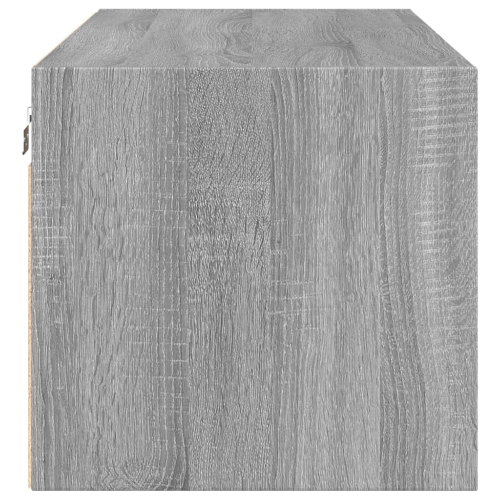 Mobile a Muro con Ante in Vetro Grigio Sonoma 102x37x35 cm | homemem39