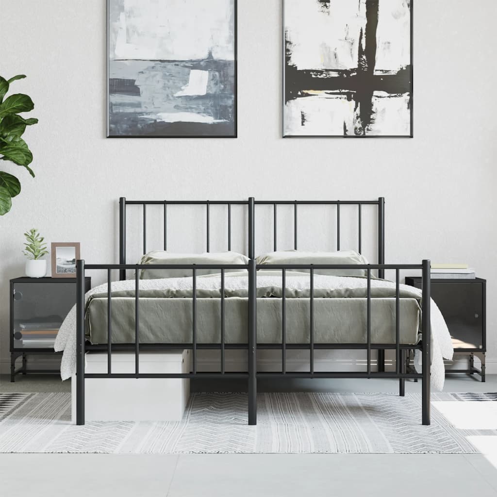 Comodini con Ante in Vetro 2pz Nero 35x37x50 cm - homemem39