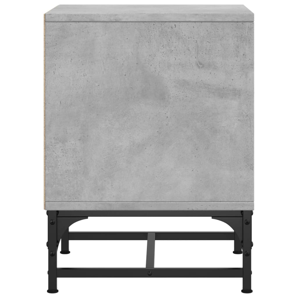 Comodini con Ante in Vetro 2pz Grigio Cemento 35x37x50 cm - homemem39