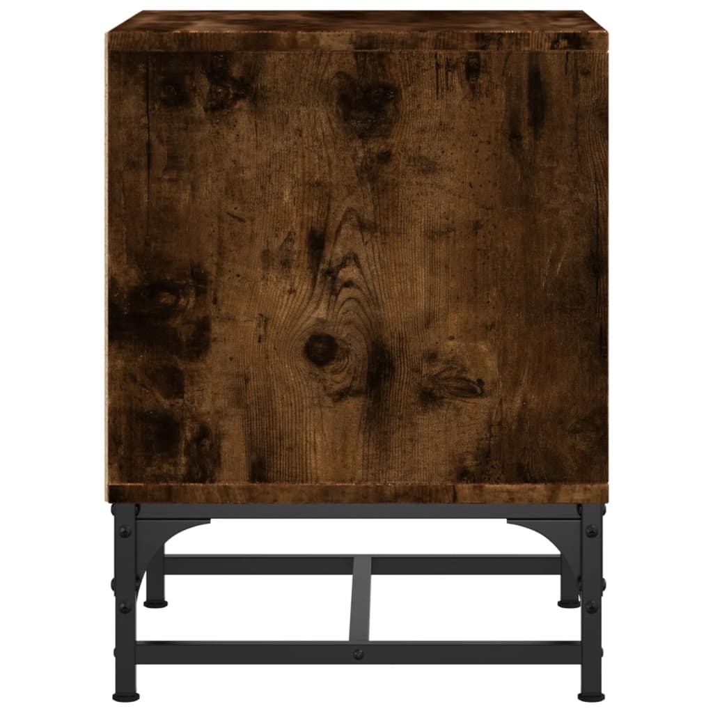 Comodini con Ante in Vetro 2pz Rovere Fumo 35x37x50 cm - homemem39