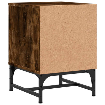 Comodini con Ante in Vetro 2pz Rovere Fumo 35x37x50 cm - homemem39
