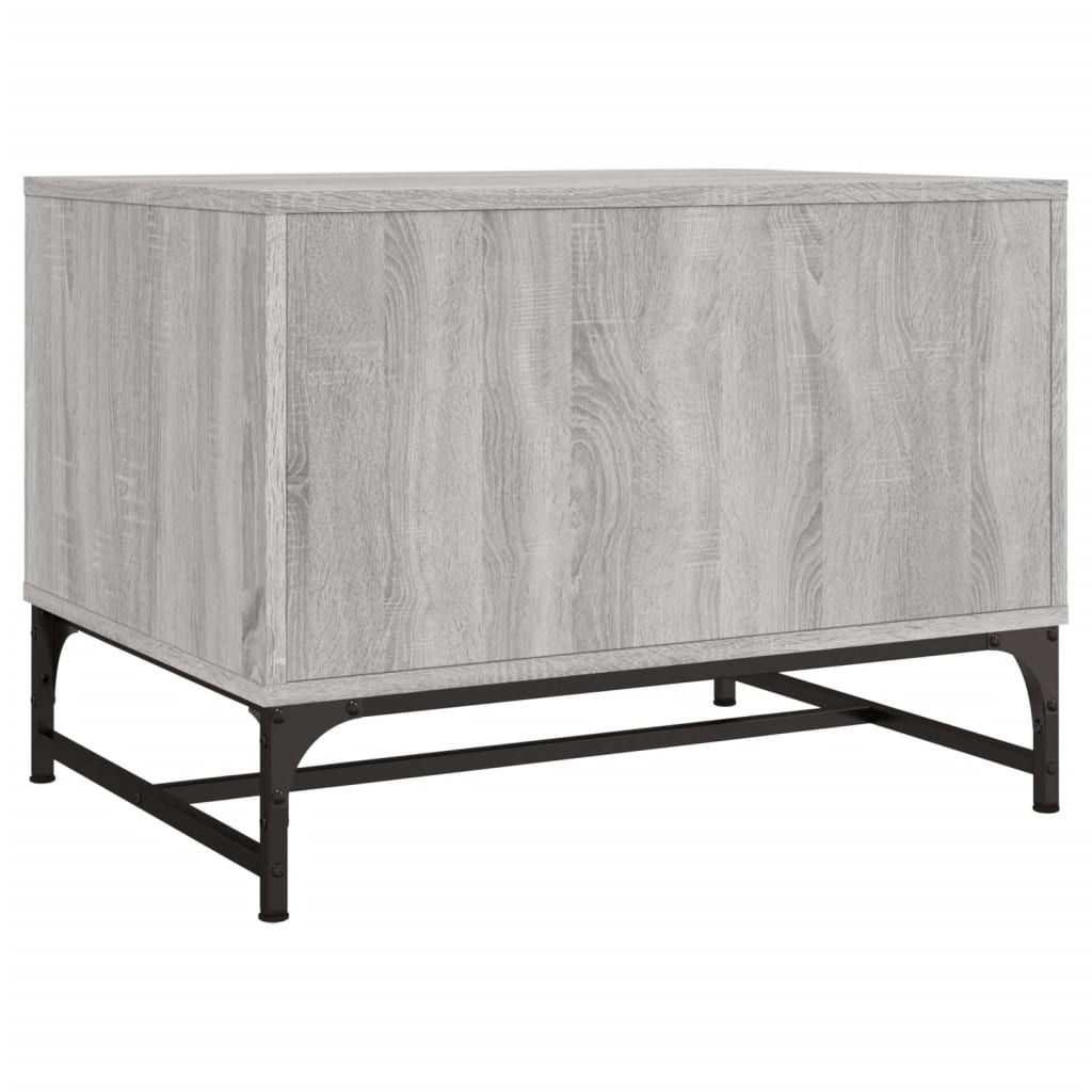 Tavolino Salotto con Ante in Vetro Grigio Sonoma 68,5x50x50 cm | homemem39