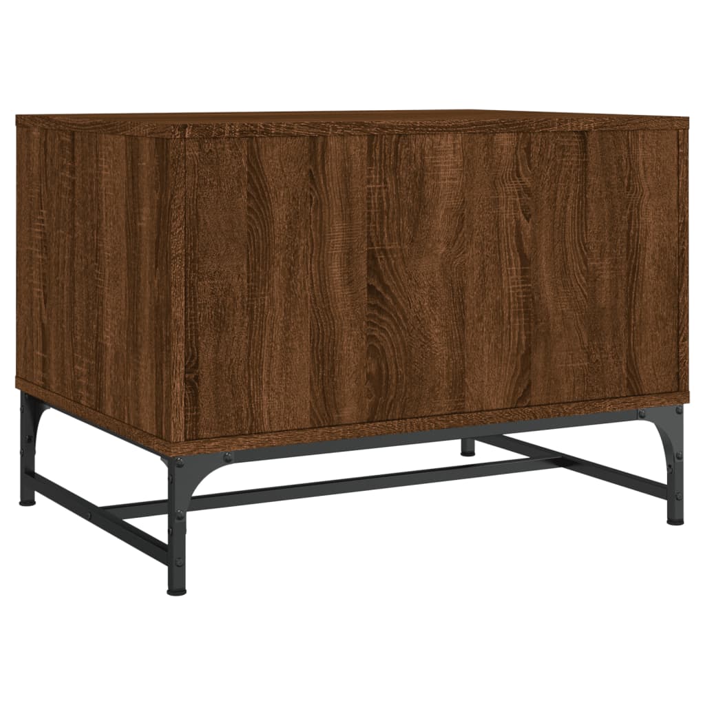 Tavolino Salotto con Ante in Vetro Rovere Marrone 68,5x50x50cm | homemem39