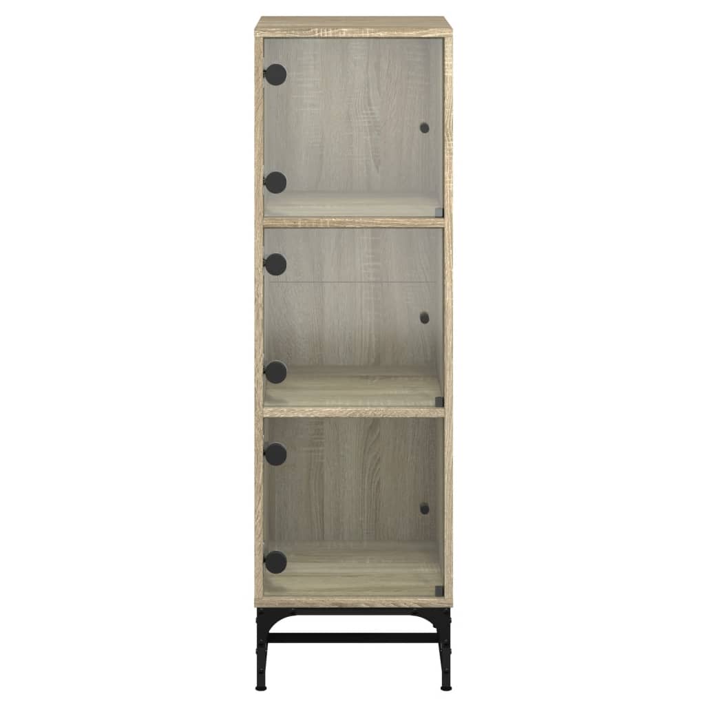 Credenza con Ante in Vetro Rovere Sonoma 35x37x120 cm | homemem39