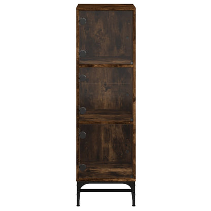 Credenza con Ante in Vetro Rovere Fumo 35x37x120 cm | homemem39