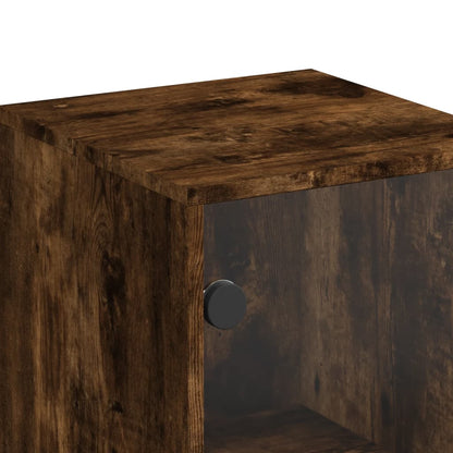 Credenza con Ante in Vetro Rovere Fumo 35x37x120 cm | homemem39