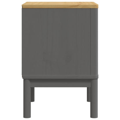 Comodino FLORO Grigio 45x39x57 cm in Legno Massello di Pino - homemem39