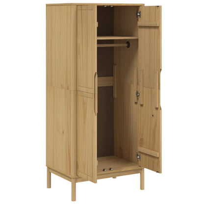 Armadio FLORO Marrone Cera 77x53x171 cm Legno Massello di Pino - homemem39