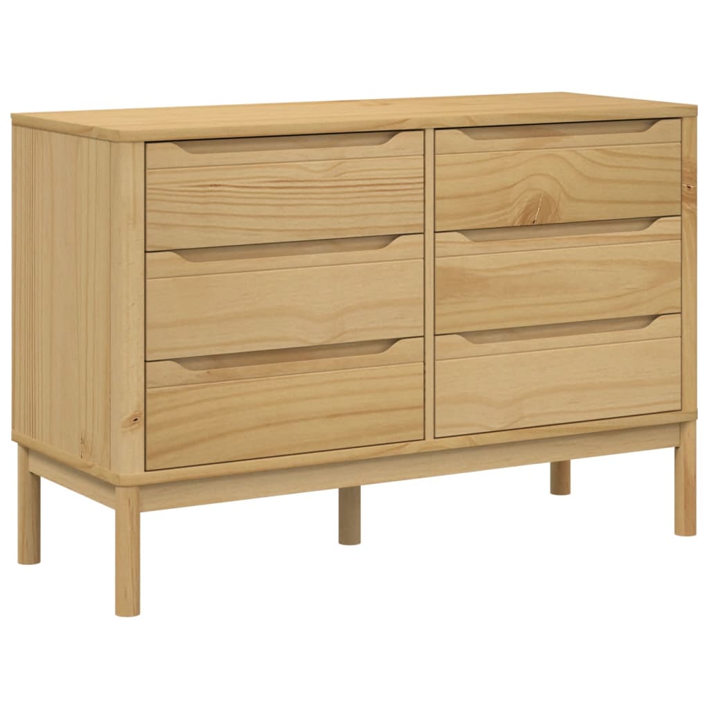 Cassettiera FLORO Marrone Cera in Legno Masselo di Pino - homemem39