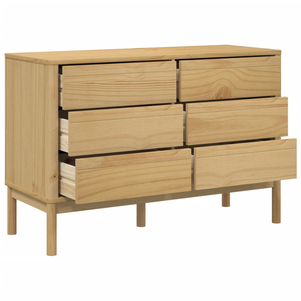 Cassettiera FLORO Marrone Cera in Legno Masselo di Pino - homemem39