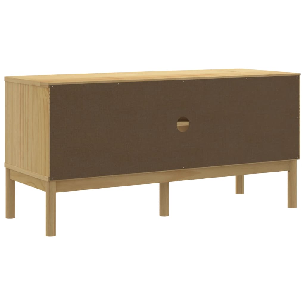 Mobile TV FLORO Marrone Cera 114x43x55 cm in Legno di Pino - homemem39
