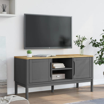 Mobile TV FLORO Grigio 114x43x55 cm in Legno di Pino - homemem39