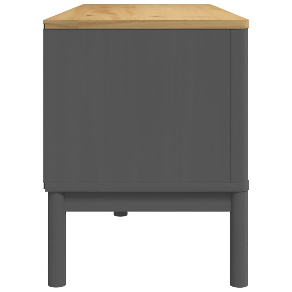 Mobile TV FLORO Grigio 114x43x55 cm in Legno di Pino - homemem39