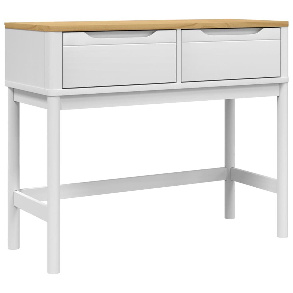 Tavolo Consolle FLORO Bianco 89,5x36,5x73cm Legno Massello Pino