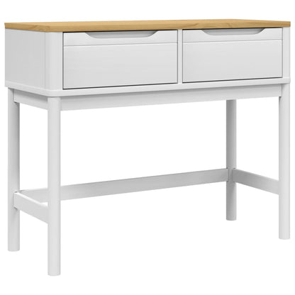Tavolo Consolle FLORO Bianco 89,5x36,5x73cm Legno Massello Pino