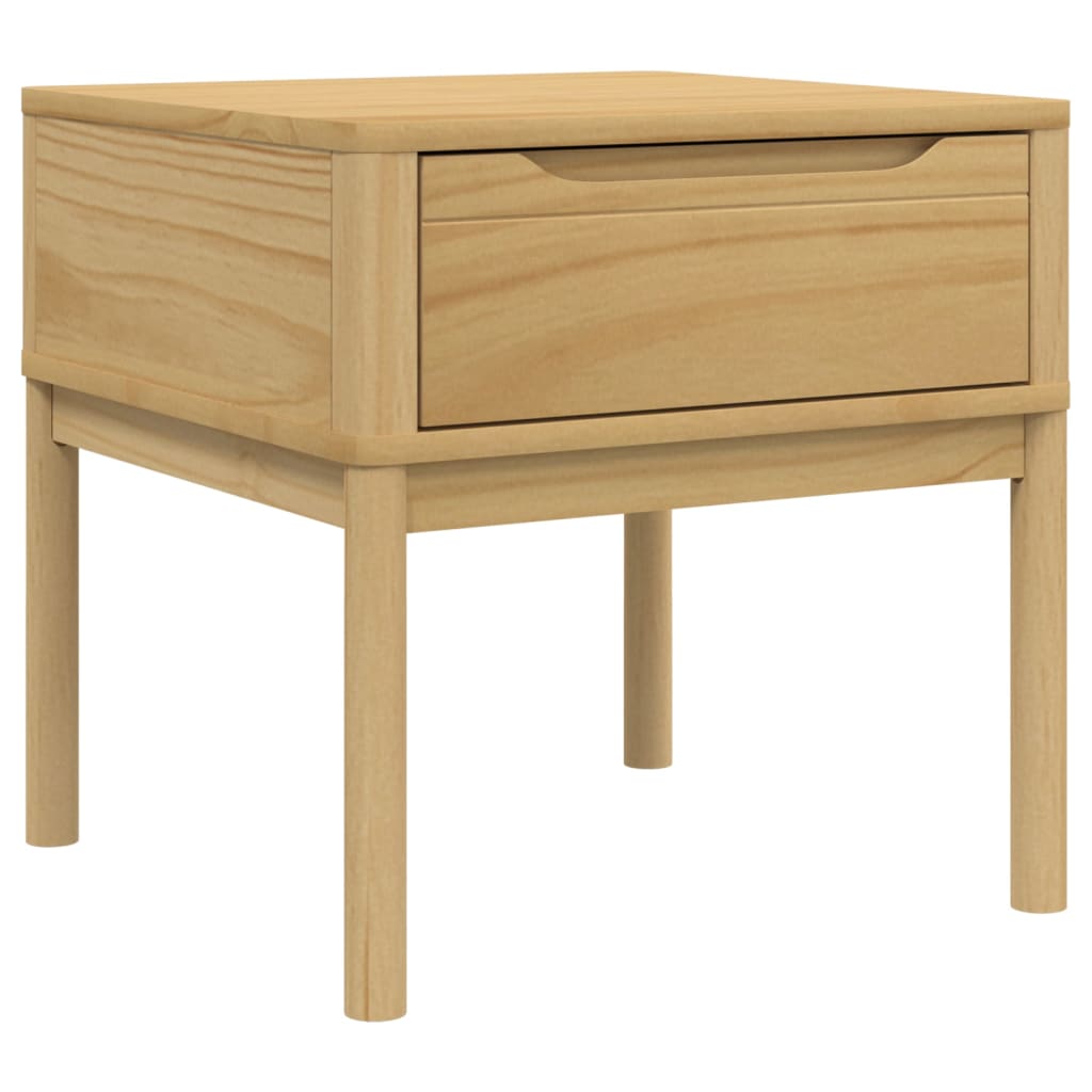 Tavolo per Lampada FLORO 55x55x54 cm Marrone Cera Legno di Pino | homemem39
