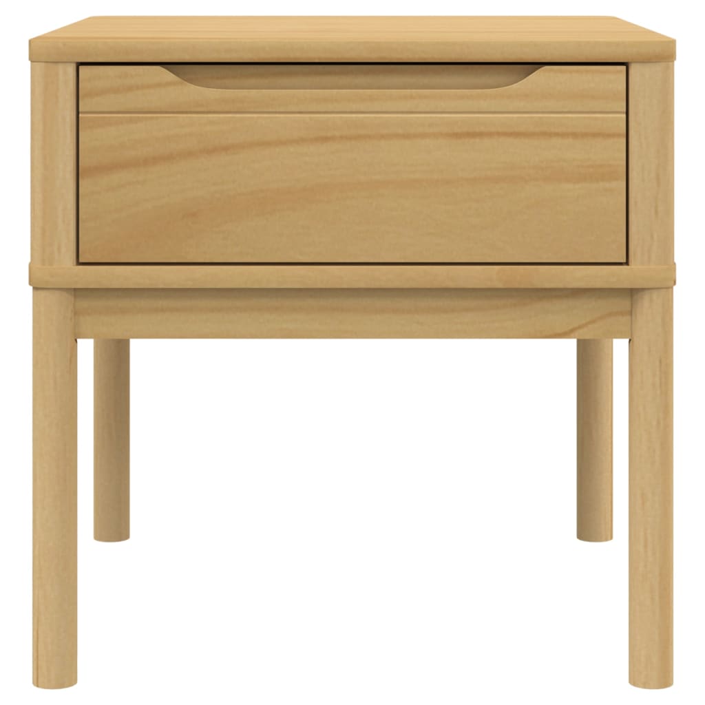 Tavolo per Lampada FLORO 55x55x54 cm Marrone Cera Legno di Pino | homemem39