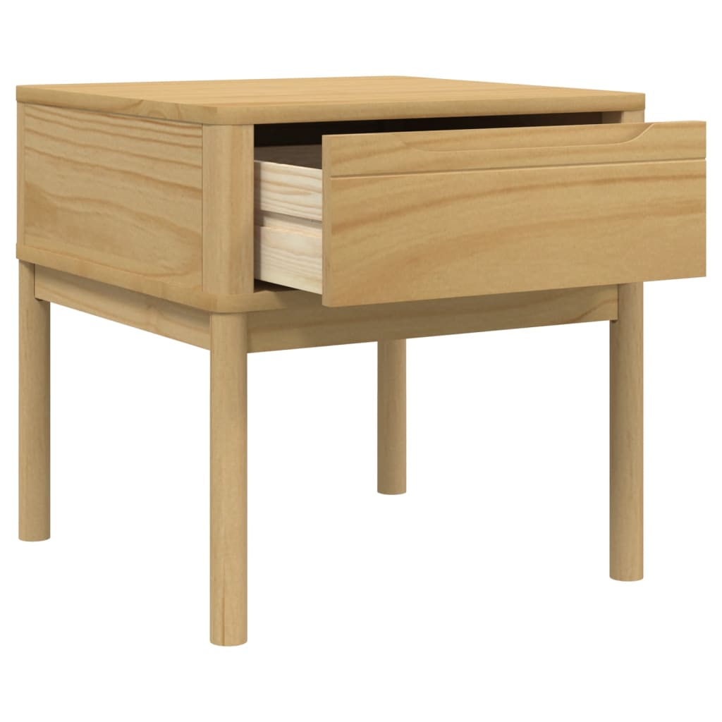 Tavolo per Lampada FLORO 55x55x54 cm Marrone Cera Legno di Pino | homemem39